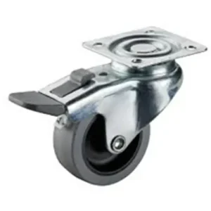 Talpas kerék 50 A220.A80.050 forgó fékes villa szürke terhelhető: 35kg (BS) Pénzvisszafizetés