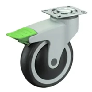 Ingyenes szállítás Talpas kerék 125 C130.A82.125 forgó fékes villa szürke terhelhető: 100kg (BS)