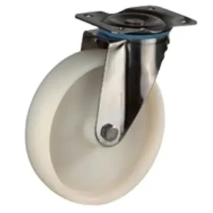 Talpas kerék 125 H100.A90.125 inox forgó villa fehér terhelhető: 130kg (BS) Népszerű
