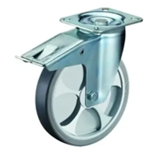 Talpas kerék 125 L420.B44.126 forgó fékes villa szürke terhelhető: 120kg (BS) Népszerű