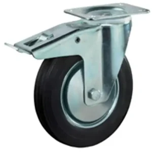 Prémium Talpas kerék 125 L420.B55.126 forgó fékes villa fekete terhelhető: 100kg (BS)