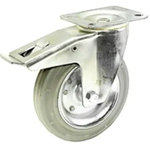 Talpas kerék 125 L420.B56.125 forgó fékes villa szürke terhelhető: 100kg (BS) Ingyenes szállítás