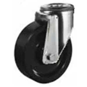 Újdonság Hátfuratos kerék 100 H100.B22.100 inox forgó villa hőálló fekete terh:130kg (BS)