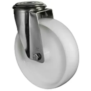 Hátfuratos kerék 100 H101.A90.100 inox forgó villa fehér terhelhető: 130kg (BS) Ingyenes szállítás