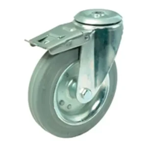 Hátfuratos kerék 100 L121.B56.100 forgó fékes villa szürke terhelhető: 70kg (BS) Korlátozott ajánlat