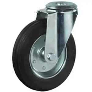 Hátfuratos kerék 125 L101.B55.125 forgó villa fekete terhelhető: 100kg (BS) Újdonság