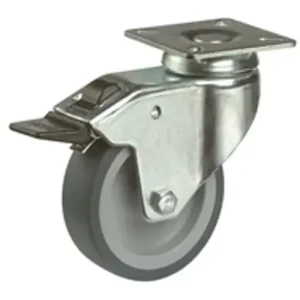 Talpas kerék 100 A320.A80.100 forgó fékes villa szürke terhelhető: 70kg (BS) Újdonság