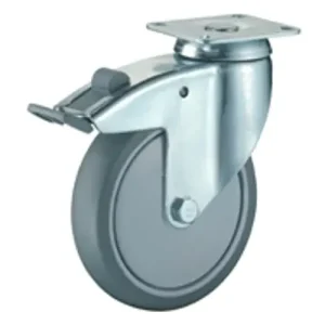 Talpas kerék 100 C120.A85.100 forgó fékes villa szürke terhelhető: 80kg(BS) Expressz szállítás