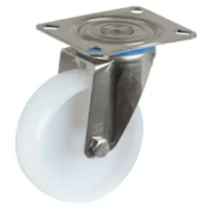 Ajánlat Talpas kerék 100 H120.A90.101 inox forgó fékes villa fehér terhelhető:200kg (BS)