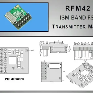 RFM42B-433-D Miniatűr RF adó +20dBm 433MHz DIP RFM42B-433-D Rendeld meg most