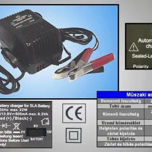 ZSELÉS akkumulátor töltő 2V, 6V, 12V 600mA ACCU CHARGER-41 Kedvezmény