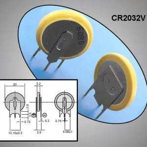 3V 180mAh lítium elem Vert. (forrasztható) BAT CR2032V Eredeti