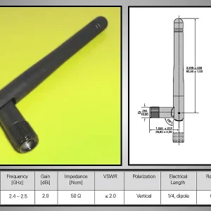 WiFi antenna, 2.4GHZ, 1/4 DIPOLE, RP-SMA ANT RPSMA Csak ma