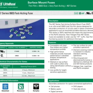 Vedd meg most SMD olvadó biztosíték 2,5A (O) 1,6x0,81mm, nagyon gyors SMDF 2.50A0603FF