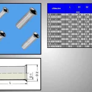 Vedd meg most Érvéghüvely EC 0.75/6 nem szigetelt CS-K00075M06