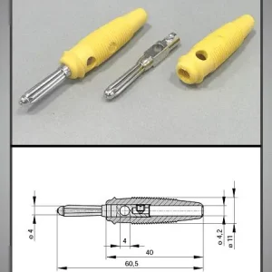 4mm banándugó sárga csavaros 60V/16A CSAT-B003/Y Rendeld meg most
