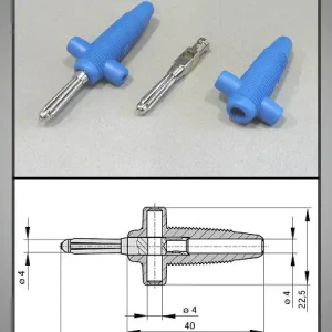 4mm banándugó kék vezeték + aljzat 60V/30A CSAT-B007/BL Expressz szállítás