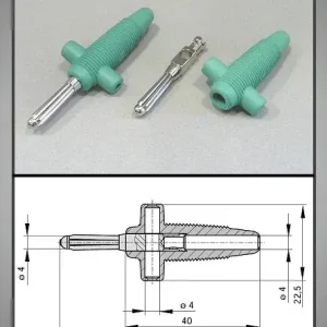 4mm banándugó zöld vezeték + aljzat 60V/30A CSAT-B007/G Kiváló minőség