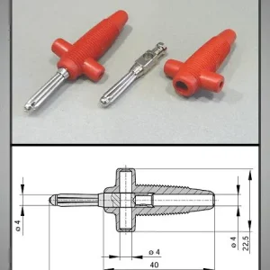 4mm banándugó piros vezeték + aljzat 60V/30A CSAT-B007/R Csak ma