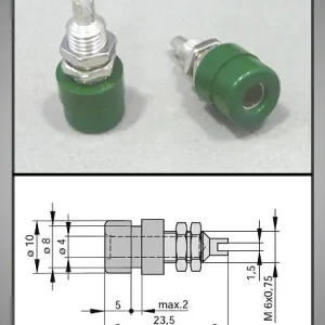 4mm banánhüvely zöld 60V 32A CSAT-B120/2G Vedd meg most