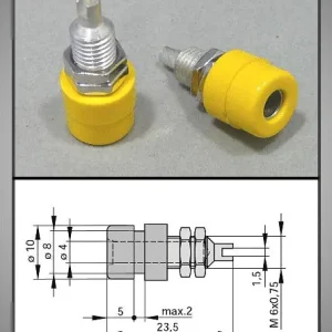 4mm banánhüvely sárga 60V 32A CSAT-B120/2Y Ajánlat