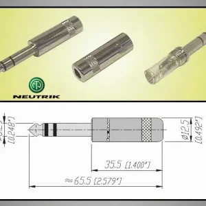 6.35mm profi dugó sztereó fém NTR-NYS202 Gyors szállítás