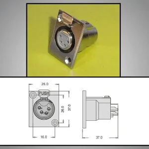 XLR aljzat 4p. (szerelhető 2 csavarral ) XLR-4G-C Prémium