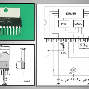 VTR MOTOR DRIVER 18V 2.2W 10p. BA6209 Ingyenes szállítás