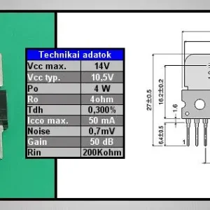 2.3W/9V. POWER AMP. 10p BA534 Biztonságos fizetés
