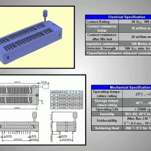 40p. DIP TEXTOOL IC foglalat Uni. IC-SWE 40P-UNI Népszerű