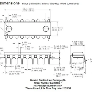 VU METER DISPLAY DRIVER 18p. LM3916N Olcsó