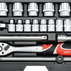Yato YT-38561 dugókulcs készlet racsnis hajtókarral, 3/8", 22db Kiárusítás