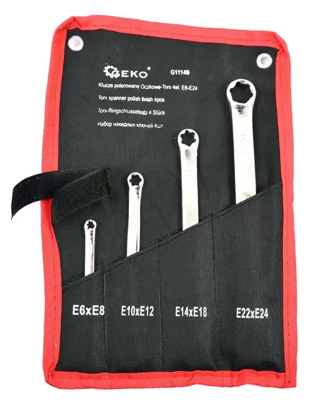 Geko Torxkulcs készlet, E6-E24, 4db Autentikus