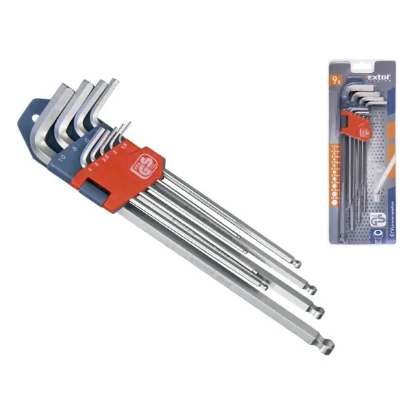Népszerű Extol imbuszkulcs készlet extra hosszú, 1.5-10mm, 9db