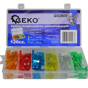Újdonság Geko autós biztosíték készlet, 120db-os