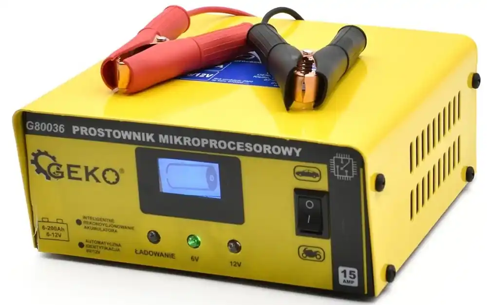 Legjobb ár Geko mikroprocesszoros akkutöltő, 6/12V, 15A, 6-200Ah