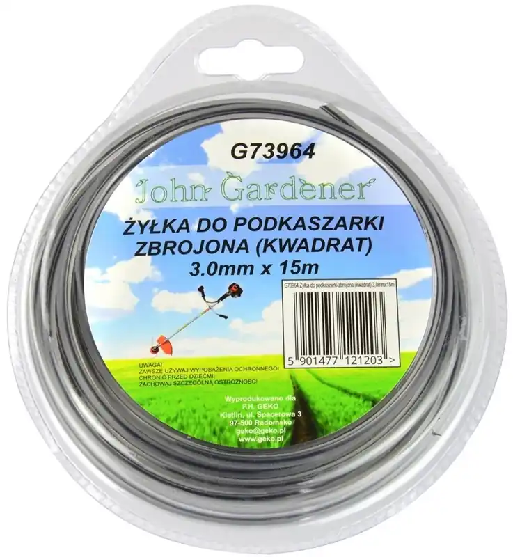 Geko John Gardener fűnyíró damil, megerősített, négyzet, 3mm, 15m Legjobb ár