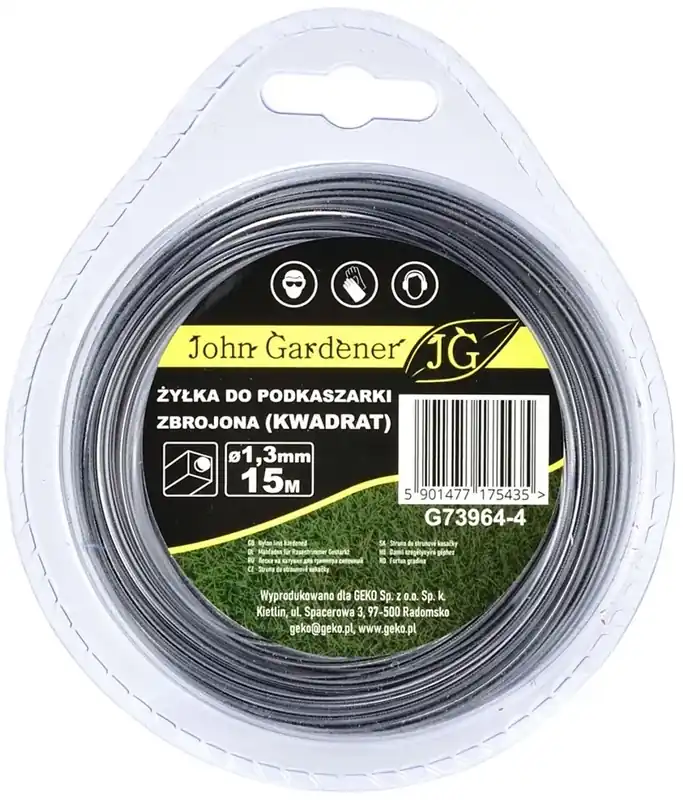 Geko John Gardener fűnyíró damil, megerősített, négyzet, 1.3mm, 15m Ingyenes szállítás