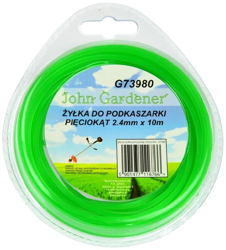 Geko John Gardener fűnyíró damil, ötszögletű, 2.4mm, 10m Biztonságos fizetés