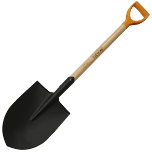 Hoteche ásó rövid fa nyéllel, D-markolat, lapított fej, 1m Eredeti