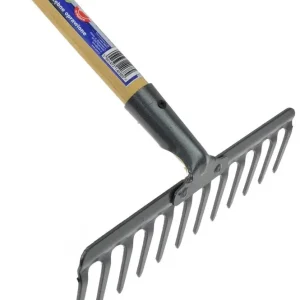 Alacsony ár Geko gereblye fa nyéllel, 132cm, 12 fogas