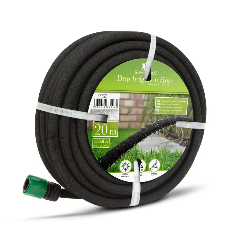 Gyöngyözőcső gyorscsatlakozókkal, fekete, 20m Eredeti