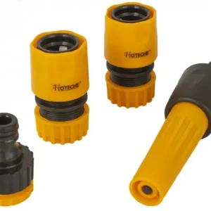 Hoteche locsoló szórófej és csatlakozó szett, ABS, 1/2", 4db Prémium