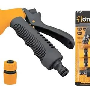 Prémium Hoteche locsoló szórópisztoly és csatlakozó szett, 8 funkciós, ABS, 1/2", 4 részes