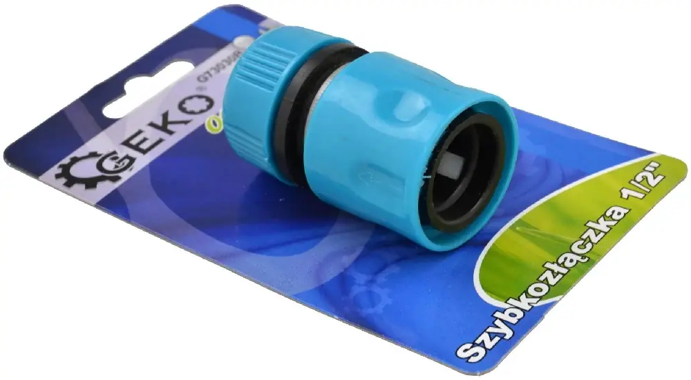 Geko Blue Line gyorscsatlakozó bliszterben, műanyag, 1/2" Biztonságos fizetés