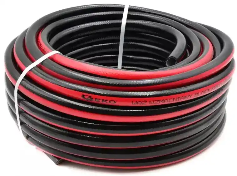 Ingyenes szállítás Geko megerősített kerti locsolótömlő, fekete-piros, 1/2", 50m