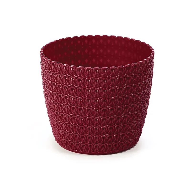 Lamela Magnolia Jersey kaspó 30cm, kerek, bordó Kiváló minőség