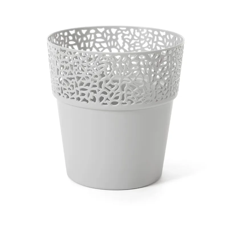 Lamela Rosa virágtartó, 14cm, kerek, világos szürke Népszerű