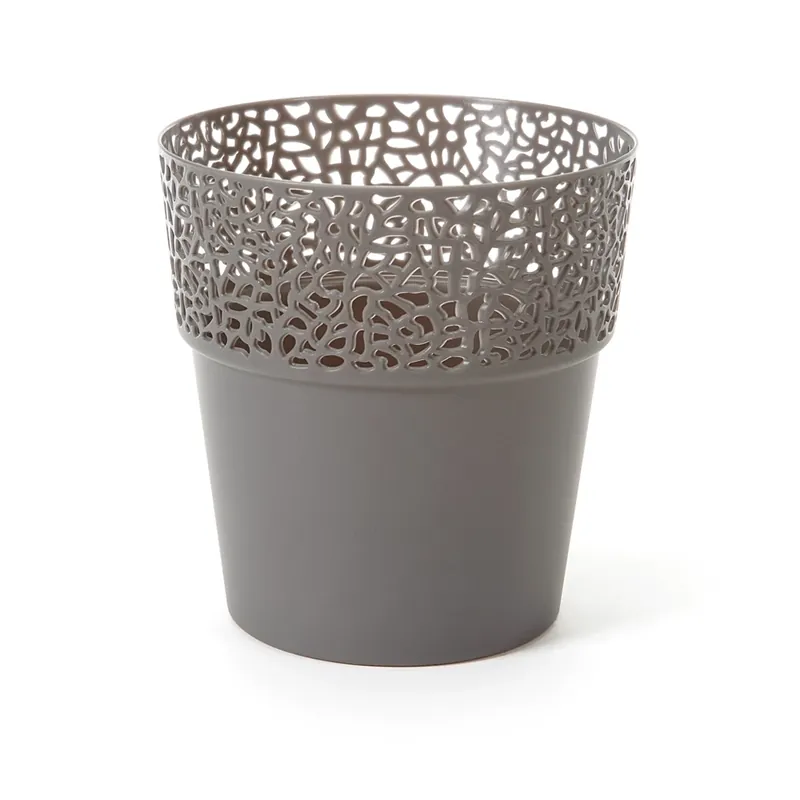 Lamela Rosa virágtartó, 14cm, kerek, antracit szürke Expressz szállítás