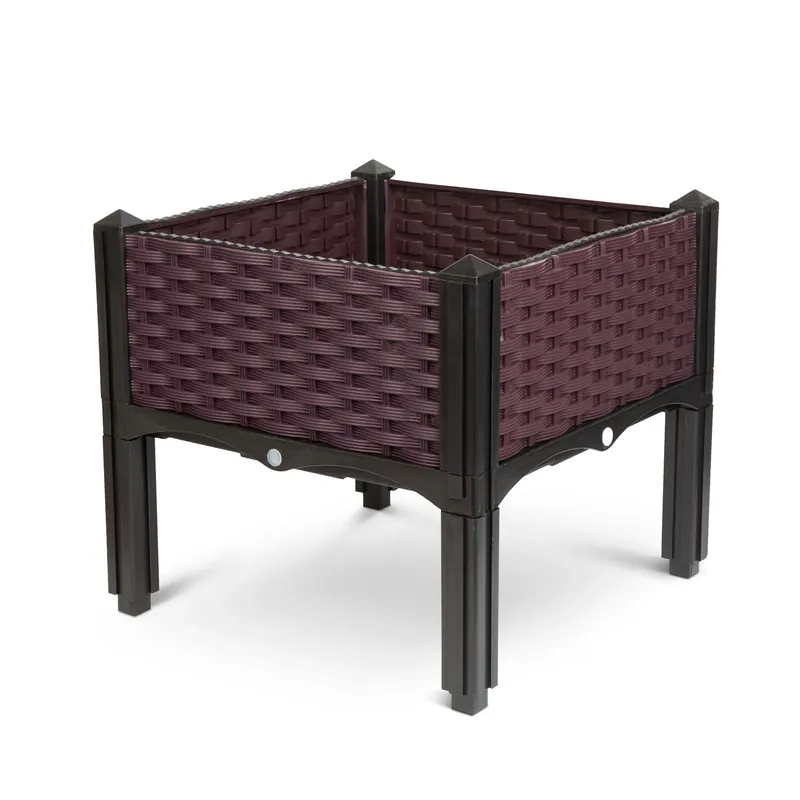 Kiárusítás Műanyag rattan virágosláda, 39x39x22cm